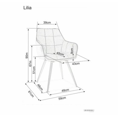 Обеденный стул Signal LILIA Welur Черный LILIAVCC фото - 7