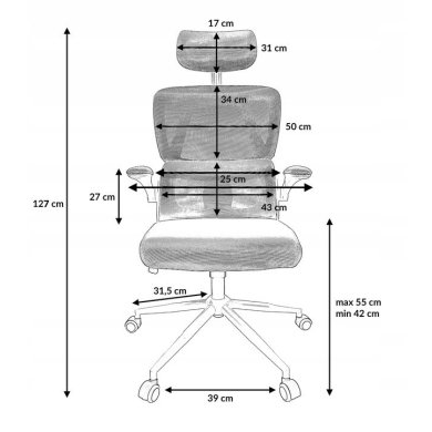 Офисное кресло Kontrast KG102 Серый - 14 Офисное кресло Kontrast KG102 Серый 5.90.20117 фото - 14