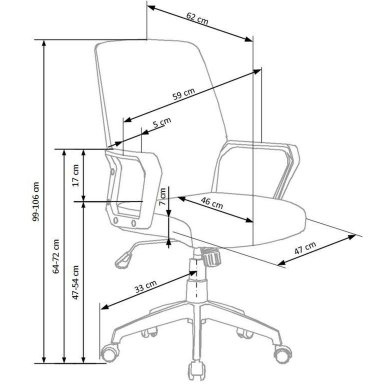 Офисное кресло Halmar Spin 2 Светло-серый V-CH-SPIN_2-FOT фото - 9
