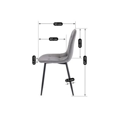 Обідній стілець Mebel Elit ARIS Welur Сірий ME.ARIS/P/V/K фото - 2