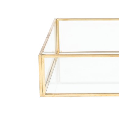 Декоративна таця Homla GRAZIA 18x18x4 см | Золотий / Прозорий 163143 фото - 4
