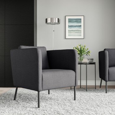 Крісло м'яке EKERO Темно-сірий - 4 IKEA Крісло м'яке EKERO Темно-сірий (ИКЕА ЭКЕРО) 60494584 фото - 4