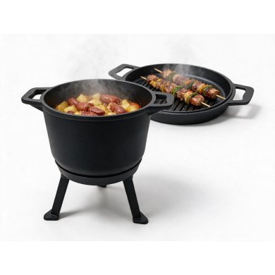 Чугунный котелок 3в1 Garden Line BBQ5930 8 л Черный BBQ5930 фото - 9