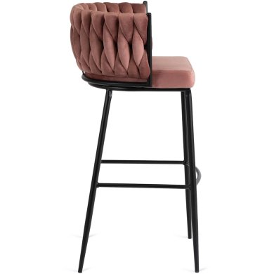 Барний стілець Mebel Elit FLORES Welur Рожевий - 3 Барний стілець Mebel Elit FLORES Welur Рожевий ME.FLORES/R/CZ/V/H фото - 3