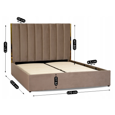 Ліжко Mebel Elit EMILIO Welur 160x200 см Бежевий - 12 Ліжко Mebel Elit EMILIO Welur 160x200 см Бежевий ME.EMILIO/160/BZ/V/LOZ фото - 12