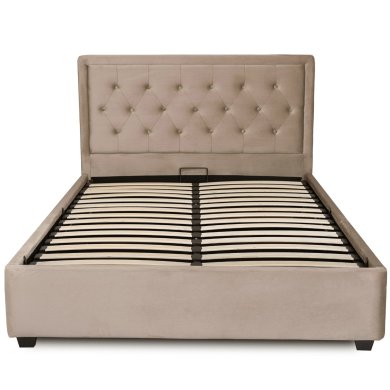 Ліжко Mebel Elit CROS Welur 140x200 см Бежевий - 3 Ліжко Mebel Elit CROS Welur 140x200 см Бежевий ME.CROS/140/BZ/V/LOZZPOJ фото - 3