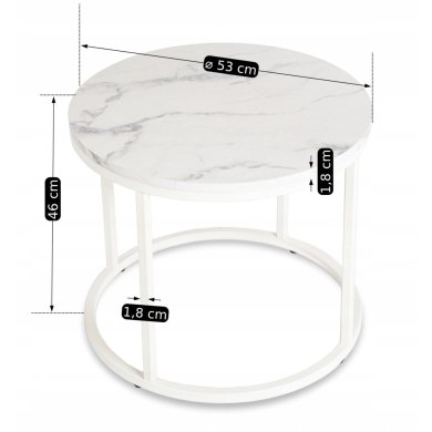 Журнальний стіл Mebel Elit AGNES Marmur Білий ME.AGNES/BM/B/L фото - 8