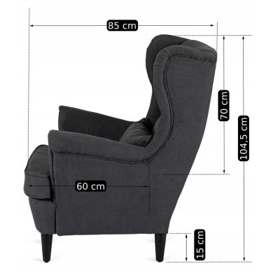 Кресло мягкое с пуфом Mebel Elit EVAN 2 Темно-серый - 16 Кресло мягкое с пуфом Mebel Elit EVAN 2 Темно-серый ME.EVAN2/CP/CZ/T/FWPD фото - 16