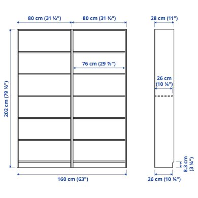 IKEA Стеллаж BILLY Черный (ИКЕА БИЛЛИ) 19020475 фото - 8