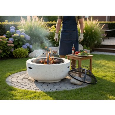 Угольный гриль-камин Garden Line 60 см Белый BBQ0131 фото - 2