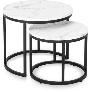 Комплект журнальних столів Mebel Elit DAFNE Marmur 2 шт Білий ME.DAFNE/BM/CZ/L фото - 2