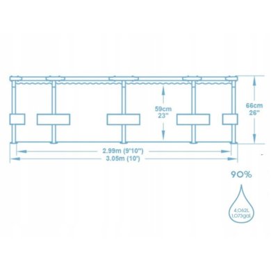 Каркасний басейн Bestway 56985 STEEL PRO 305x66 см Принт BES56985 фото - 3