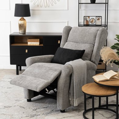 Кресло мягкое раскладное с реклайнером Mebel Elit SIMON 2 Серый ME.SIMON2/P/T/FW фото - 10