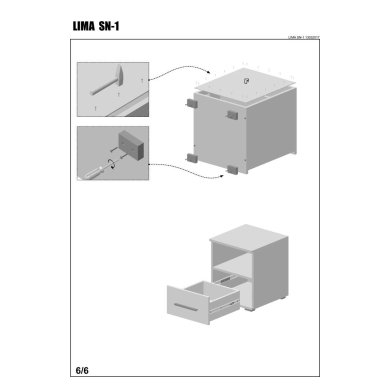 Тумбочка Halmar Lima SN-1 | Білий V-PL-LIMA-SN1-BIAŁY фото - 6