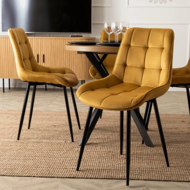 Обеденный стул Mebel Elit CHRIS Welur Горчичный ME.CHRIS/CU/CZ/V/K фото - 7