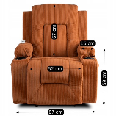 Крісло м'яке розкладне масажне з реклайнером Mebel Elit BOX Velvet Коричневий - 14 Крісло м'яке розкладне масажне з реклайнером Mebel Elit BOX Velvet Коричневий ME.BOX2/BR/SZTR/FW фото - 14