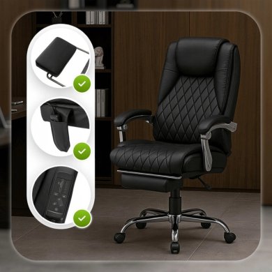 Масажне офісне крісло Mebel Elit GIORGIO Чорний ME.GIORGIO/CZ/E/FO фото - 12