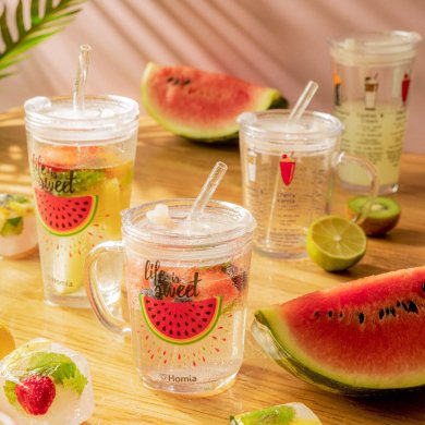 Кружка з кришкою та трубочкою Homla EMBO 0,4 л | Прозорий 207480 фото - 6