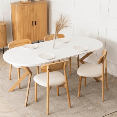 Розкладний обідній стіл Mebel Elit LUGO Білий - 7 Розкладний обідній стіл Mebel Elit LUGO Білий ME.LUGO/B/DREW/S фото - 7