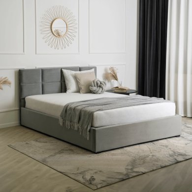 Кровать Mebel Elit MANDA Welur 140x200 см Серый ME.MANDA/140/P/V/LOZZPOJ