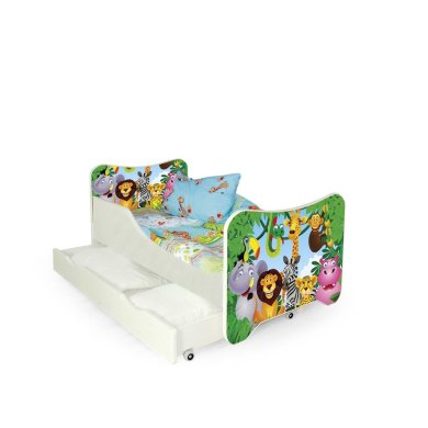 Кровать детская с матрасом Halmar Happy Jungle | Джунгли V-PL-HAPPY_JUNGLE-LOZ фото - 2