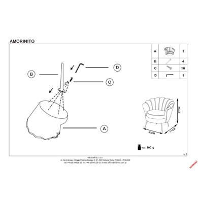 Кресло мягкое Halmar Amorinito Темно-зеленый V-CH-AMORINITO-FOT-C.ZIELONY фото - 8