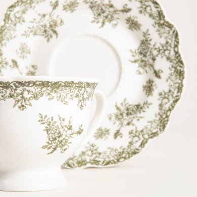 Чашка з блюдцем Homla LOURRY 200 мл Зелений 241998 фото - 3