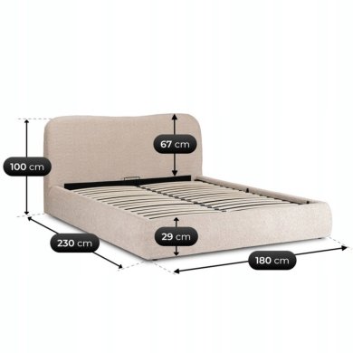 Кровать Mebel Elit BRISTOL Boucle 160x200 см Бежевый ME.BRISTOL/160/BZ/TB/LOZZPOJ фото - 11