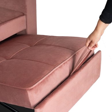 Кресло мягкое раскладное Mebel Elit SOLOR Welur Розовый ME.SOLOR2/R/V/FW фото - 13