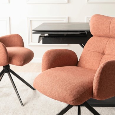 Обеденный стул поворотный Mebel Elit ALVARO Рыжий ME.ALVARO/RD/T/K фото - 7