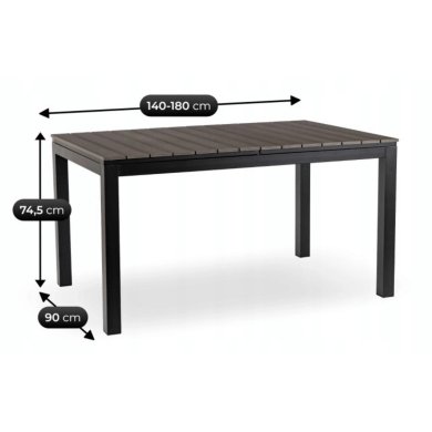 Раскладной садовый стол Mebel Elit ARGOS 140-180 см Темно-серый ME.ARGOS/140-180/P/CZ/OGR/S фото - 8