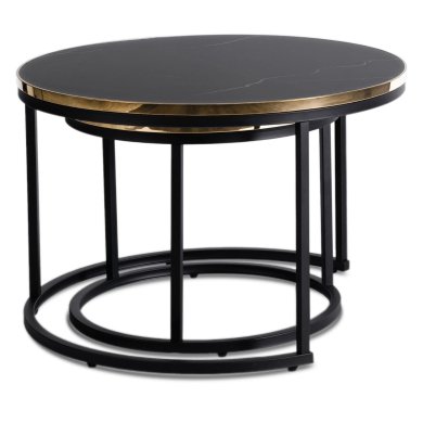 Комплект журнальних столів Mebel Elit ARON Marmur Чорний - 2 Комплект журнальних столів Mebel Elit ARON Marmur Чорний ME.ARON/CZ/ZL/L фото - 2