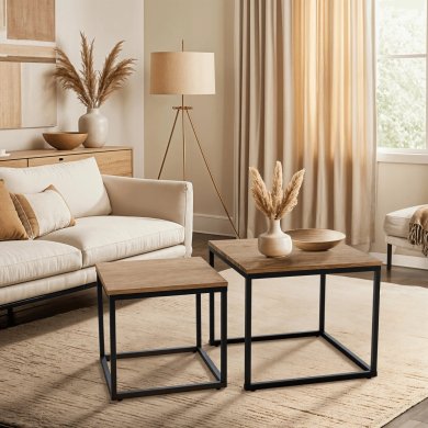 Комплект журнальних столів Mebel Elit CARMI Дуб золотий - 7 Комплект журнальних столів Mebel Elit CARMI Дуб золотий ME.CARMI/DZ/CZ/L фото - 7