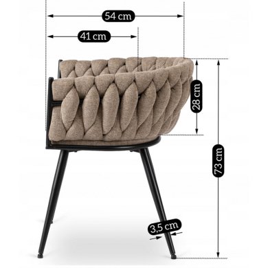 Обеденный стул Mebel Elit EMPOLI Бежевый - 12 Обеденный стул Mebel Elit EMPOLI Бежевый ME.EMPOLI/BZ/T/K фото - 12