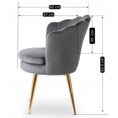 Обідній стілець Mebel Elit VIOLA Welur Сірий - 12 Обідній стілець Mebel Elit VIOLA Welur Сірий ME.VIOLA/P/ZL/V/K фото - 12