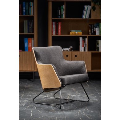 Кресло мягкое Halmar Chillout Темно-серый V-PL-CHILLOUT-FOT-C.POPIEL/DĄB NAT фото - 11