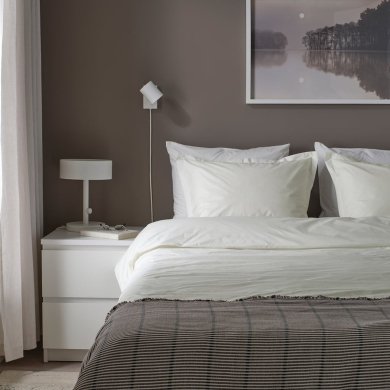 IKEA Комплект постільної білизни HAMPFLOCKEL 150x200 см Білий (ИКЕА ХЭМПФЛОКЕЛЬ) 70606388 фото - 3