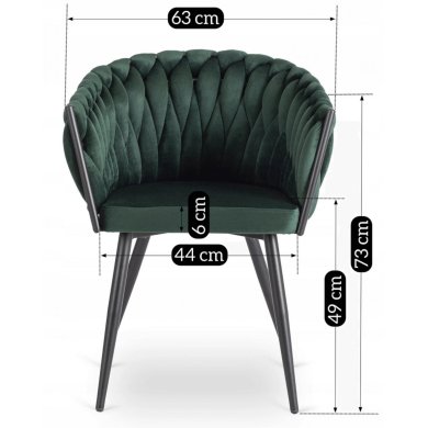 Обеденный стул Mebel Elit ELENA Welur Зеленый ME.ELENA/Z/V/K фото - 10
