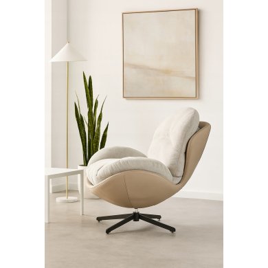Крісло м'яке поворотне Kontrast MILO 3D Світло-бежевий 5.01.84786 фото - 7