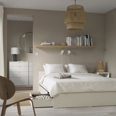 IKEA Кровать VIHALS 140x200 см Белый (ИКЕА ВИХАЛС) 99581995 фото - 2