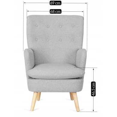 Кресло мягкое Mebel Elit SANTOS 2 Серый ME.SANTOS2/P/DK/T/FW фото - 7