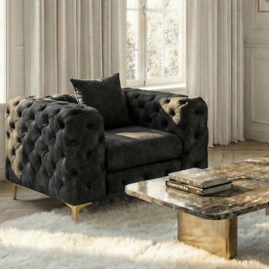 Крісло м'яке Mebel Elit SORRENTO 1S Welur Чорний ME.SORRENTO1S/CZ/V/FW фото - 8