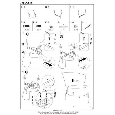 Крісло м'яке Halmar CEZAR Попелястий V-CH-CEZAR-FOT-POPIELATY фото - 13