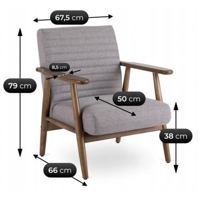 Крісло м'яке Mebel Elit FORLAN Сірий ME.FORLAN/P/O/T/FW фото - 9