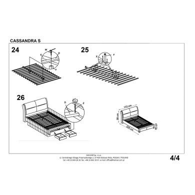 Кровать Halmar Cassandra S | 160х200 / Белый / черный V-CH-CASSANDRA_S_160-LOZ фото - 5