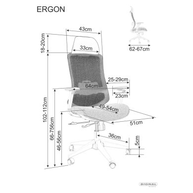 Офісне крісло Signal ERGON Чорний OBRERGONC фото - 2