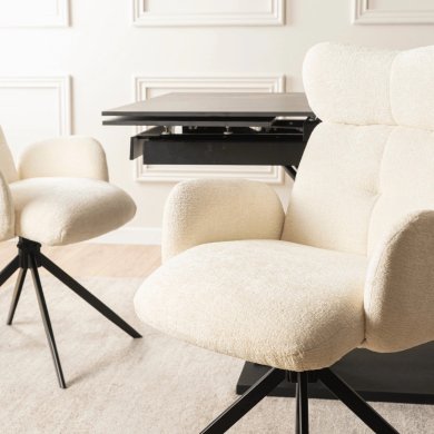 Обідній стілець поворотний Mebel Elit ALVARO Boucle Кремовий ME.ALVARO/KR/TB/K фото - 7