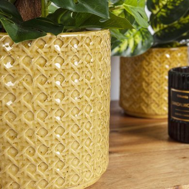 Кашпо Homla RATTAN 16x14,5 см | Горчичный 206327 фото - 5