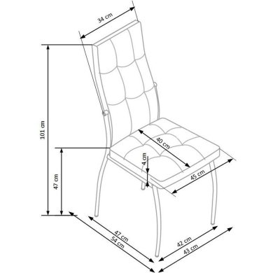 Обідній стілець Halmar K209 Сірий V-CH-K/209-KR-POPIEL фото - 3