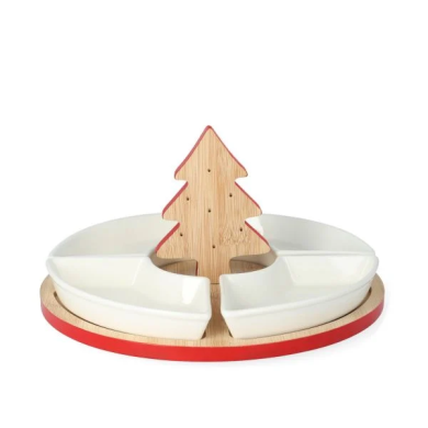 Сервировочные тарелки Homla TROEL | Красный / Белый / Дерево - 3 Сервировочные тарелки Homla TROEL | Красный / Белый / Дерево 201173 фото - 3